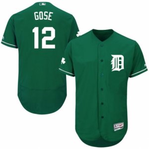 Men\'s Majestic Detroit Tigers #12 Anthony Gose Green Celtic Flexbase Authentic Collection MLB Jersey