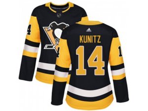 Women Adidas Pittsburgh Penguins #14 Chris Kunitz Black Home Authentic Stitched NHL Jersey