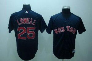 mlb boston red sox #25 lowell dk,blue(2009 style)