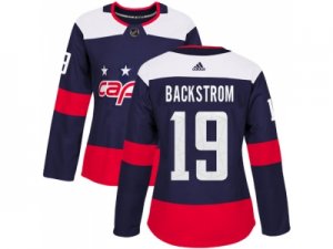 Women Adidas Washington Capitals #19 Nicklas Backstrom Navy Authentic 2018 Stadium Series Stitched NHL Jersey