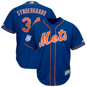 Mets #34 Noah Syndergaard Royal 2019 Spring Training Cool Base Jersey