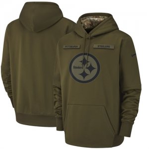 Pittsburgh Steelers Nike Salute to Service Sideline Therma Performance Pullover Hoodie Olive