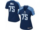 Women Nike Tennessee Titans #75 Byron Bell Game Navy Blue Alternate NFL Jersey