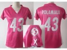 Nike Women Pittsburgh Steelers #43 Troy Polamalu Pink Womens Draft Him II Top Jerseys