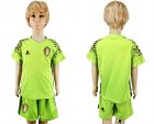 Belgium Fluorescent Green Goalkeeper Youth 2018 FIFA World Cup Soccer Jersey