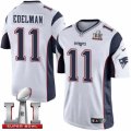 Youth Nike New England Patriots #11 Julian Edelman Elite White Super Bowl LI 51 NFL Jersey