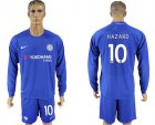 2017-18 Chelsea 10 HAZARD Home Goalkeeper Long Sleeve Soccer Jersey