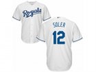 Mens Majestic Kansas City Royals #12 Jorge Soler Replica White Home Cool Base MLB Jersey