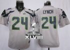 Nike Seattle Seahawks #24 Marshawn Lynch Grey Alternate Super Bowl XLVIII Youth NFL Elite Jersey