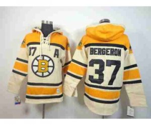 nhl jerseys boston bruins #37 bergeron yellow-cream[pullover hooded sweatshirt] [patch A]
