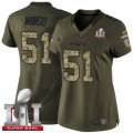 Womens Nike New England Patriots #51 Barkevious Mingo Limited Green Salute to Service Super Bowl LI 51 NFL Jersey