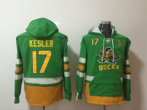 Ducks #17 Ryan Kesler Green All Stitched Hooded Sweatshirt