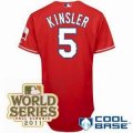 2011 world series mlb texans rangers #5 Ian Kinsler red[Cool Base]