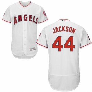 Men\'s Majestic Los Angeles Angels of Anaheim #44 Reggie Jackson White Flexbase Authentic Collection MLB Jersey