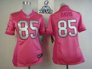 2013 Super Bowl XLVII Women NEW NFL San Francisco 49ers #85 Vernon Davis Pink Jerseys(love\'s)
