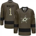 Dallas Stars #1 Gump Worsley Green Salute to Service Stitched NHL Jersey