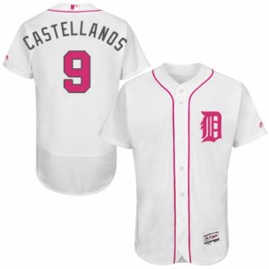 Men\'s Majestic Detroit Tigers #9 Nick Castellanos Authentic White 2016 Mother\'s Day Fashion Flex Base MLB Jersey