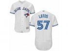 Mens Majestic Toronto Blue Jays #57 Mat Latos White Flexbase Authentic Collection MLB Jersey
