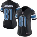 Women's Nike Detroit Lions #81 Calvin Johnson Limited Black Rush NFL Jersey