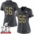 Womens Nike New England Patriots #56 Andre Tippett Limited Black 2016 Salute to Service Super Bowl LI 51 NFL Jersey