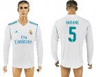 2017-18 Real Madrid 5 VARANE Home Long Sleeve Thailand Soccer Jersey