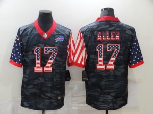 Nike Bills #17 Josh Allen Camo 2020 USA Flag Limited Jersey