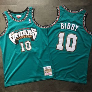 Grizzlies #10 Mike Bibby Teal 1998-99 Hardwood Classics Jersey