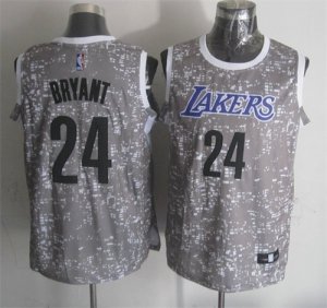 Lakers #24 Kobe Bryant Gray City Luminous Jersey