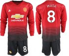 2018-19 Manchester United 8 MATA Home Long Sleeve Soccer Jersey