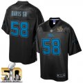 Nike Carolina Panthers #58 Thomas Davis Sr Black Super Bowl 50 Men NFL Pro Line Black Reverse Fashion Game Jersey