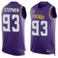 Mens Nike Minnesota Vikings #93 Shamar Stephen Limited Purple Player Name & Number Tank Top NFL Jersey
