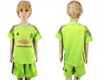 2017-18 Manchester United Fluorescent Green Youth Goalkeeper Soccer Jersey