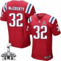 Mens Nike New England Patriots #32 Devin McCourty Elite Red Alternate Super Bowl XLIX NFL Jersey