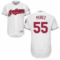 Mens Majestic Cleveland Indians #55 Roberto Perez White Flexbase Authentic Collection MLB Jersey