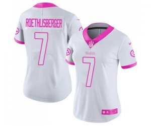 Women\'s Nike Pittsburgh Steelers #7 Ben Roethlisberger Limited Rush Fashion Pink NFL Jersey