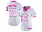 Women Nike Baltimore Ravens #29 Marlon Humphrey Limited White Pink Rush Fashion NFL Jersey