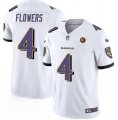 Men's Baltimore Ravens #4 Zay Flowers White 2023 F.U.S.E. John Madden Vapor Limited Football Stitched Jersey