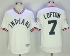 Indians #7 Kenny Lofton White Throwback Jersey