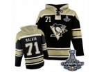 Mens Old Time Hockey Pittsburgh Penguins #71 Evgeni Malkin Premier Black Sawyer Hooded Sweatshirt 2017 Stanley Cup Champions