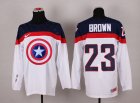 NHL Olympic Team USA #23 Dustin Brown white Captain America Fashion Stitched Jerseys