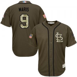St.Louis Cardinals #9 Roger Maris Green Salute to Service Stitched Baseball Jersey