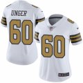 Women's Nike New Orleans Saints #60 Max Unger Limited White Rush NFL Jersey