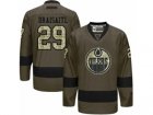 Mens Reebok Edmonton Oilers #29 Leon Draisaitl Authentic Green Salute to Service NHL Jersey