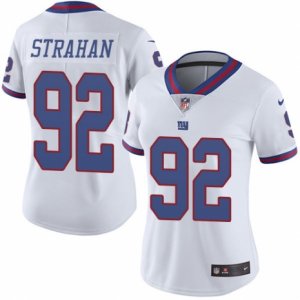 Women\'s Nike New York Giants #92 Michael Strahan Limited White Rush NFL Jersey
