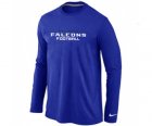 Nike Atlanta Falcons Authentic font Long Sleeve T-Shirt blue