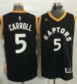 Toronto Raptors #5 DeMarre Carroll Black Gold Stitched NBA Jersey