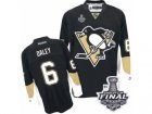 Mens Reebok Pittsburgh Penguins #6 Trevor Daley Premier Black Home 2017 Stanley Cup Final NHL Jersey