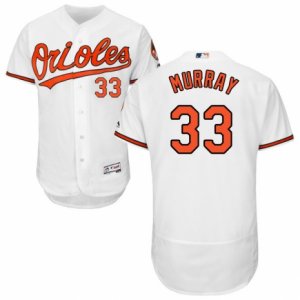 Men\'s Majestic Baltimore Orioles #33 Eddie Murray White Flexbase Authentic Collection MLB Jersey