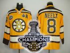 nhl boston bruins #8 neely yellow(A)[2011 stanley cup champions]