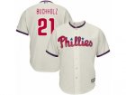 Youth Majestic Philadelphia Phillies #21 Clay Buchholz Replica Cream Alternate Cool Base MLB Jersey